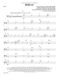 Share, download and print free sheet music for piano, guitar, flute and more with the world's largest community of sheet music creators, composers, performers, music teachers, students, beginners, artists and other musicians with over 1,000,000 sheet digital music to play, practice, learn and enjoy. Imagine Dragons Believer Arr Mark Brymer Bass Sheet Music Pdf Notes Chords Pop Score Choir Instrumental Pak Download Printable Sku 370496