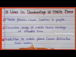 10 lines on disadvanes of mobile
