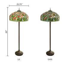 River Of Goods 69h Style Stained Glass Floor Lamp Pink
