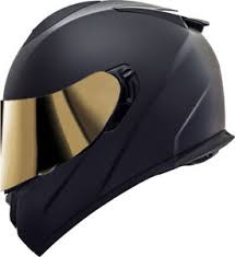Details About Motorcycle Helmet Black Duke Helmets Dk 350 W Gold Visor