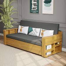 Linen Convertible Sofa Bed With Storage
