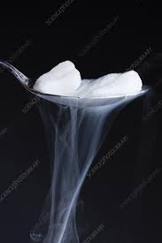 dry ice sublimating stock image