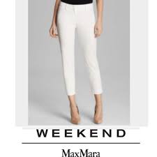 Max Mara Weekend White Cigarette Cropped Pants Max Mara