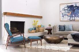 Mid Century Modern Fireplace With
