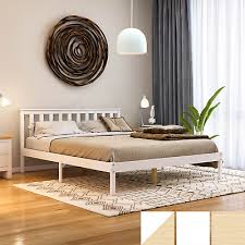 Wooden Bed Frame Solid Pine White