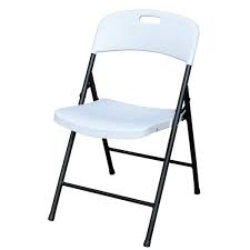 white plastic folding party chair