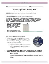 gravity pitch gizmo answer key pdf 2020