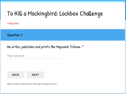If you can't wait, either take the box to a locksmith shop (they can usually open one in seconds for a very low fee) or research the topic on youtube and try . Lockbox Challenges With Google Forms Dr Catlin Tucker