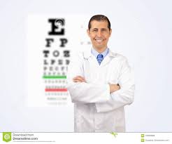 Smiling Male Doctor With Eye Chart Stock Image Image Of