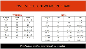 Josef Seibel Size Chart Mode Footwear