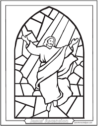 Ascension Coloring Page Stained