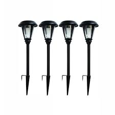 As well as solar driveway lights home depot, among the piece of furniture to get a long lasting backyard garden, metal furniture is fixtures produced from. Hampton Bay Solar Black Outdoor Integrated Led 3000k 30 Lumens Landscape Path Light With Glass Lens 4 Pack Nxt 8512 The Home Depot