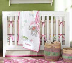 bright pink jungle safari crib bedding