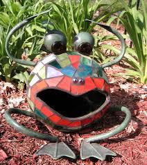 Recycled Garden Art Whimsical Mosaic