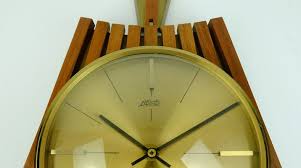Wall Clock In Walnut And Brass