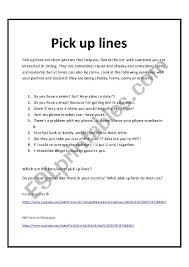 pick up lines discussion lesson esl