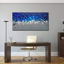 Promo Blue And Silver Abstract Wall Art