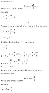 Ncert Solutions Linear Equations In