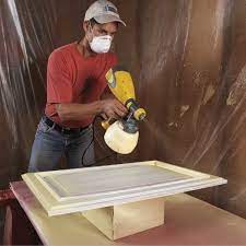 spray paint kitchen cabinets diy