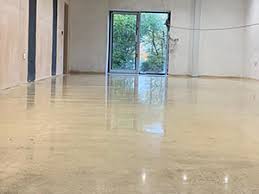 a highly polished floor for a body