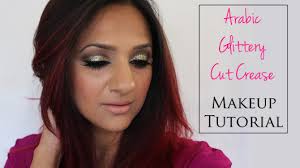 glittery arabic cut crease makeup