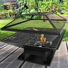 When installing appropriately, fire pit grill grates can enhance the appeal of your garden or backyard. Square Fire Pit Bbq Grill Heater Outdoor Garden Firepit Brazier Patio Outside Ebay