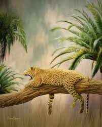 16x20 lazy leopard painting and