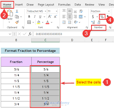 format fraction to percene in excel