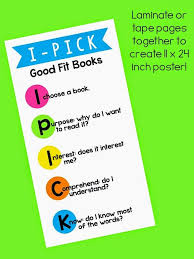 I Pick Good Fit Books Anchor Chart Freebie Good Fit Books