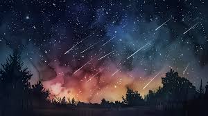 starry meteor shower night sky hd