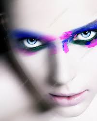 woman wearing dramatic eye makeup