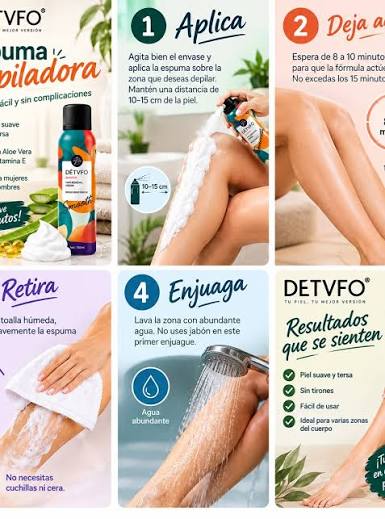 ✨🧴 SPRAY DEPILADOR DETVFO – 150ML Elimina el vello de forma rápida, cómoda y sin irritación 🙌 Ideal para una piel suave y cuidada desde casa. 💰 Precio: RD$595 🧴 Contenido: 150ml