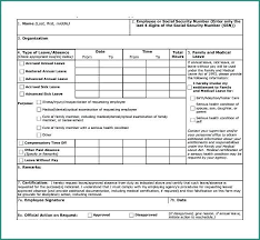 Unpaid Leave Of Absence Form Template Military Request For Employee