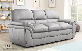 Rochester Light Grey Leather Sofa