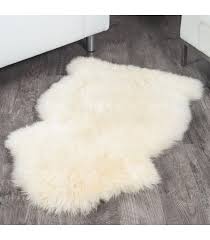 1 pelt white sheep fur rug single