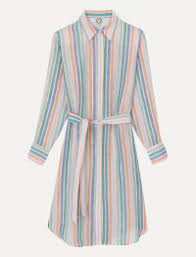 Amour Shirt Dress Striped Linen