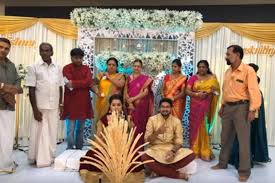 Actor vishnu nair became a household name with his character in the show, 'bhagyajathakam'. Actress Samskruthy Shenoy Homely Engagement With Vishnu Indian Celebrity Events