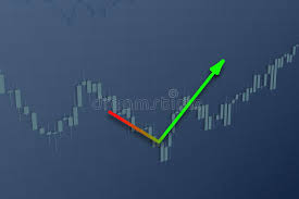 Trend Line Up On Stock Chart 3d Illustration Stock