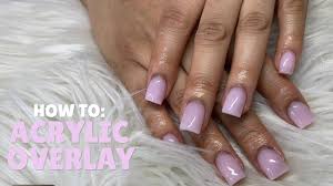 pastel pink acrylic overlay nails how