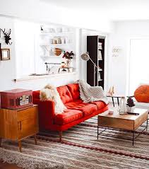 red sofa into your interior