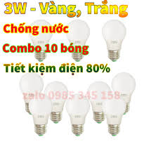 Combo 10 bóng đèn Led 3w tròn bulb kín chống nước tuyệt đối tiết kiệm điện trang  trí quán trà sữa, cafe tại Hà Nội