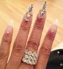 nicki minaj clear beads nail art