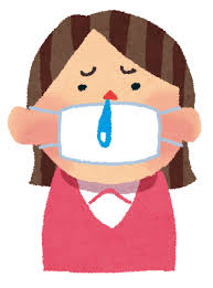 風邪・インフルエンザのイラスト「マスクと鼻水の女性」 | かわいい ...