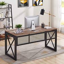 These metal and wood desk are uniquely designed to save space in the room and can flaunt their looks irrespective of where you position them. Bon Augure Industrial Office Computer Desk Wood And Metal Writing Gaming Desk Workstation Desk For Home Office 60 Farmhouse Goals