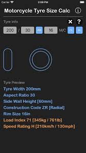 motorcycle tyre size calc by nitrio
