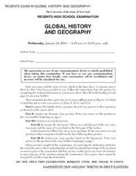 Global History And Geography Examination January 2018