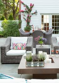 Brown Outdoor Coffee Table And Fire Pit