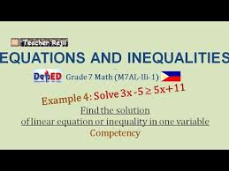 Grade 7 Linear Equation And Inequality