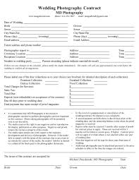 Wedding Contract Template Form Photography Australia Videography