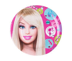 12pc barbie plates pink tableware